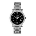 Pedre Men's Melville Silver-tone Watch with Black Dial
